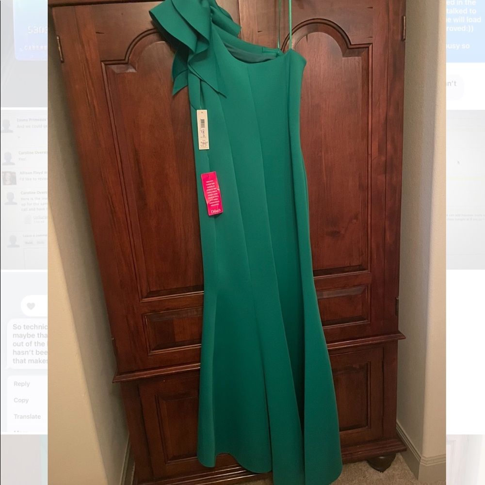 One Shoulder Green Eliza J Dress